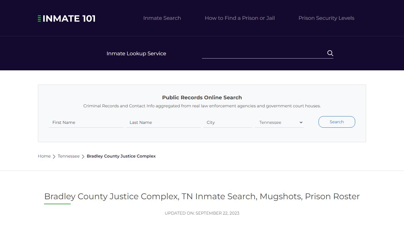 Bradley County Justice Complex, TN Inmate Search, Mugshots, Prison Roster